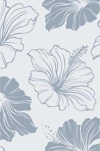 Hibiscus flower pattern background, blue | Free Vector - rawpixel