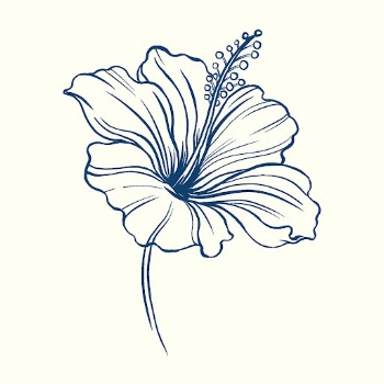 Hibiscus flower sticker, blue vintage | Free PSD Illustration - rawpixel