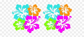 Hibiscus Neon Clip Art - Clip Art Hawaiian Flowers