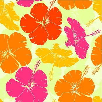 Hibiscus seamless pattern, vector illustration