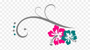 Hibiscus Swirl Clip Art At Clker - Island Baby - Blue Tile Coaster