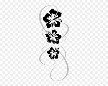 Hibiscus Swirl Clip Art - Hibiscus Black And White Border