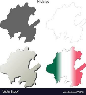 Hidalgo blank outline map set vector image