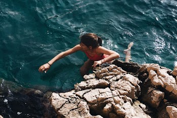 High Angle Photo Girl Swimming