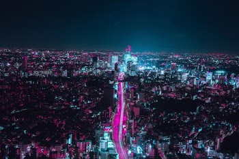 high angle photo of city
