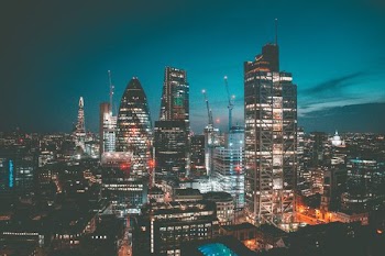 high-angle photo of city skyline