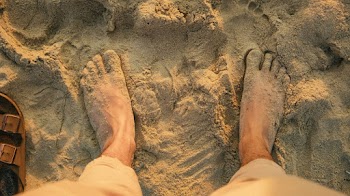 High-Angle Photo of Person's Feet