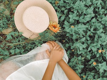 High Angle Photo of Person on Green Plants