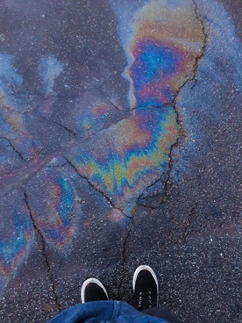 High-Angle Photo of Person Standing on Road