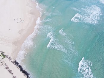 High-angle Photography of Calm Sea