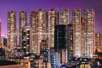 high-angle photography of city