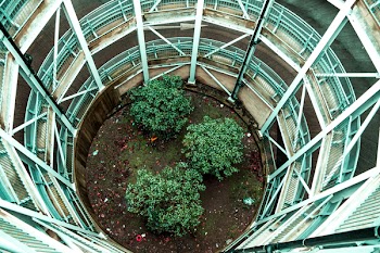 High-angle Photography of Steel Structure with Trees at Center