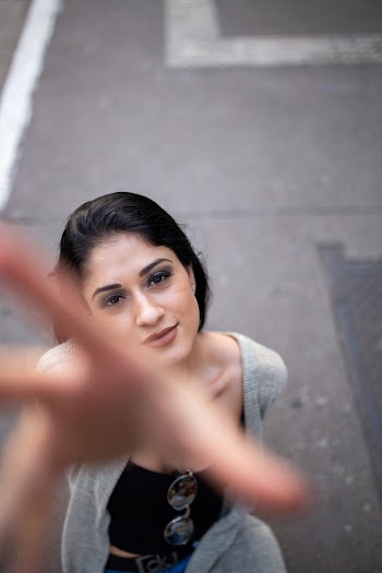 High Angle Photography of Woman Wearing Cardigan