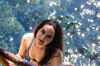 High Angle Shot Of Woman Wearing Bikini