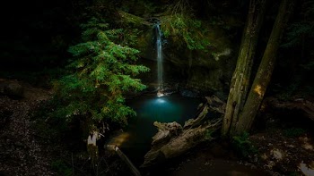 high angle view of water stream