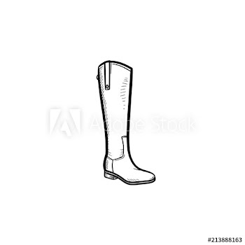 High boot hand drawn outline doodle icon