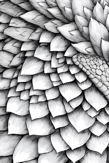 High-Detail Illustration of Dragon Scales