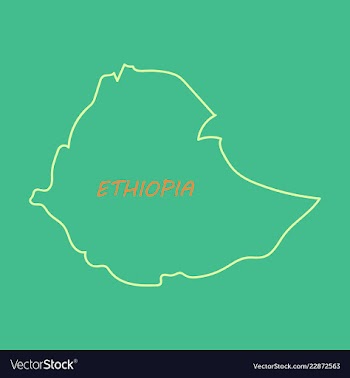 High detailed map - ethiopia vector image