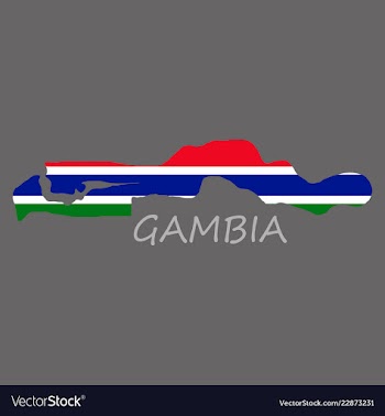 High detailed map of gambia eps 10 vector image