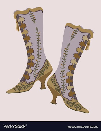 high-heeled vintage boots isolated