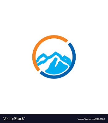  					High mountain icon abstract travel logo vector image														