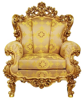 High Resolution. Isolated. Gold elbow-chair.