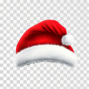 High-Resolution Isolated Santa Hat Image