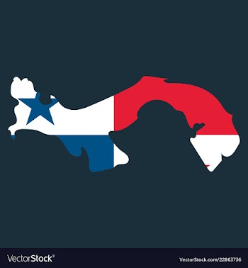High resolution panama map with country flag flag vector image