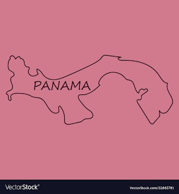 High resolution panama map with country flag flag vector image