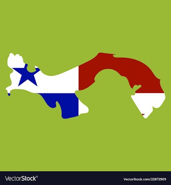 High resolution panama map with country flag flag vector image