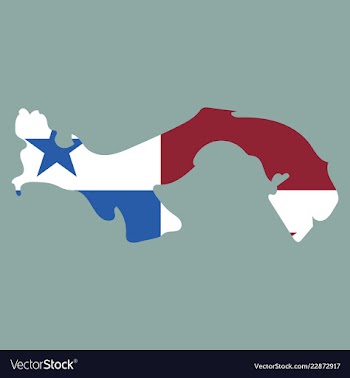 High resolution panama map with country flag flag vector image