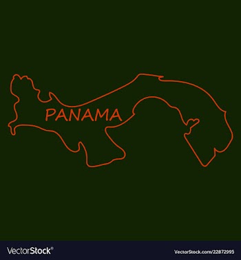 High resolution panama map with country flag flag vector image