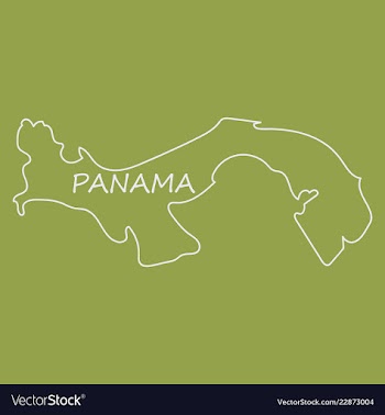 High resolution panama map with country flag flag vector image