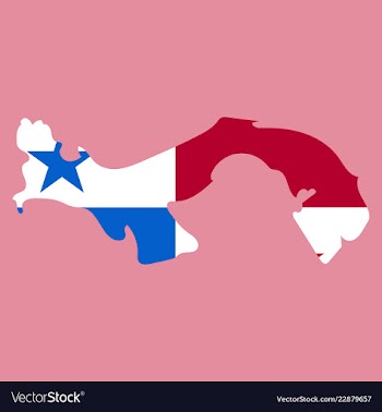High resolution panama map with country flag flag vector image