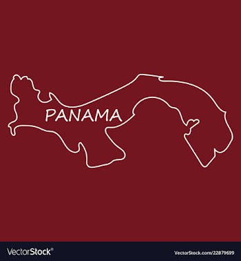 High resolution panama map with country flag flag vector image