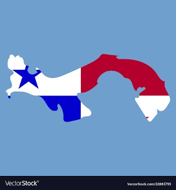 High resolution panama map with country flag flag vector image