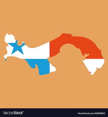 High resolution panama map with country flag flag vector image