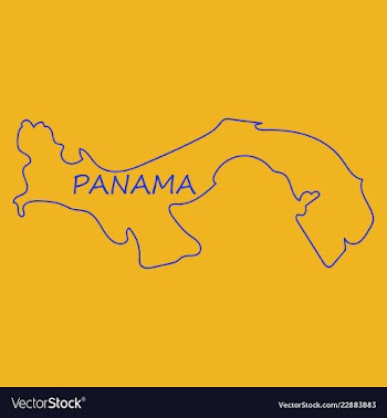 High resolution panama map with country flag flag vector image