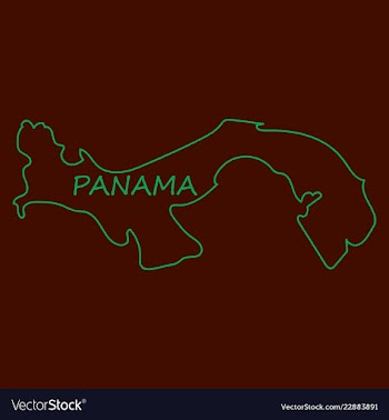 High resolution panama map with country flag flag vector image