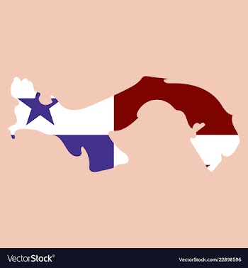 High resolution panama map with country flag flag vector image