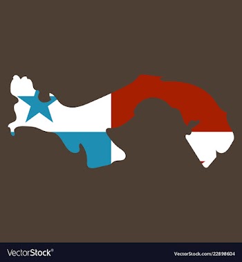 High resolution panama map with country flag flag vector image