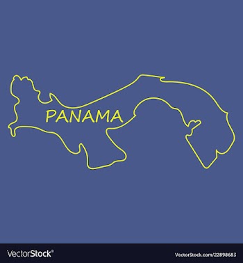 High resolution panama map with country flag flag vector image