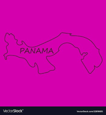High resolution panama map with country flag flag vector image