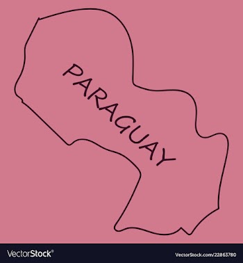 High resolution paraguay map with country flag vector image