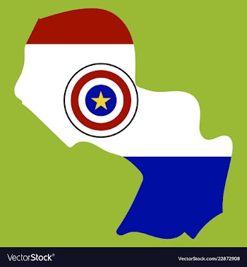 High resolution paraguay map with country flag vector image