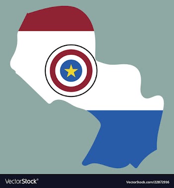 High resolution paraguay map with country flag vector image