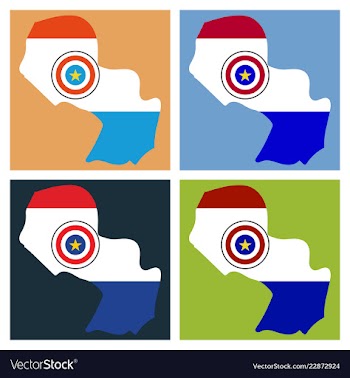 High resolution paraguay map with country flag vector image
