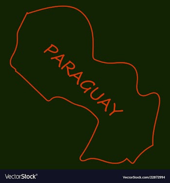 High resolution paraguay map with country flag vector image