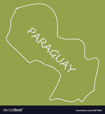 High resolution paraguay map with country flag vector image