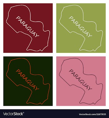 High resolution paraguay map with country flag vector image